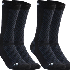 Craft Cykelstrømpe Mid Merino Uld Høj Sort 2-pak