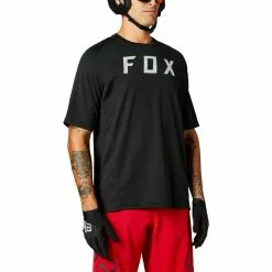 Fox Defend Kortærmet MTB Jersey Sort Hvid Logo