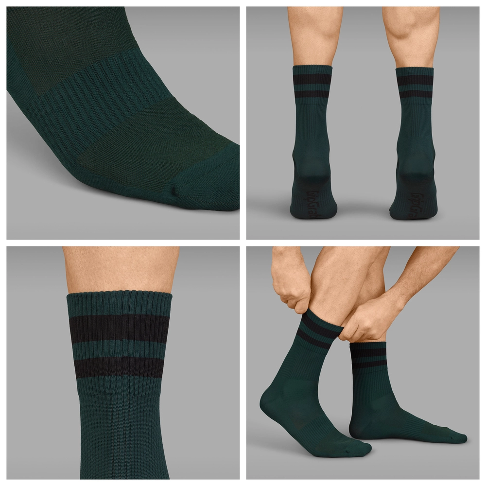 GripGrab Original Stripes Sokker Grøn 5 GripGrab Original Stripes Sokker Grøn - Billede 3