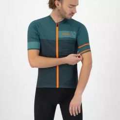 Rogelli Block Cykeljersey - Grøn/Orange -Tilbud Cykeltrøjer Butik Rogelli Block Cykeljersey GroenOra 1645185862 02