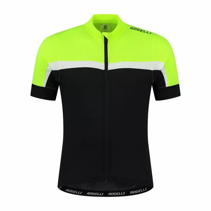 Rogelli Course Kortærmet Jersey - Sort/Hvid/Neon 3 Rogelli Course Kortærmet Jersey - Sort/Hvid/Neon