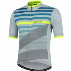 Rogelli Stripe Jersey - Grå/Blå/Neon